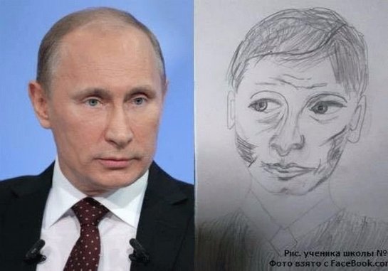 В России школьников заставили рисовать Путина