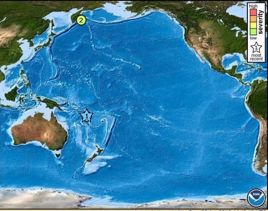 В Тихом океане прошло землетрясение с высокой магнитудой