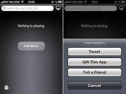 Поиск текстов песен Instalyrics для iOS