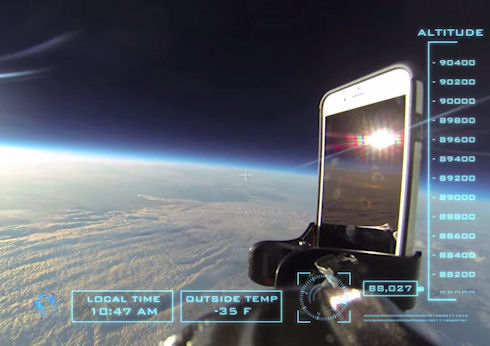 iPhone 6 сбросили с космоса (видео)