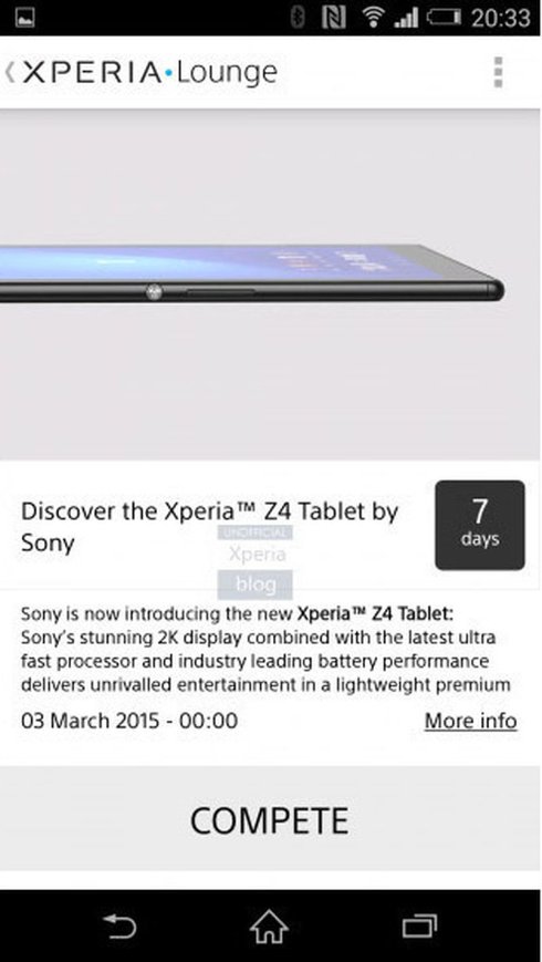 Sony случайно опубликовала изображение своего будущего планшета